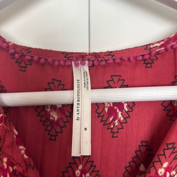 By Anthropologie pink boho dolman sleeve blouse M - Picture 5 of 11